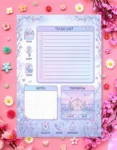 Blueberry To-Do Digital Printable Planner