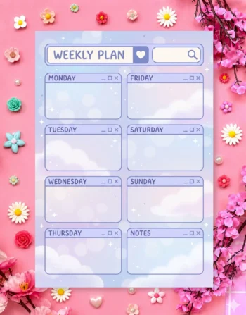 Lavender Weekdream Digital Printable Planner