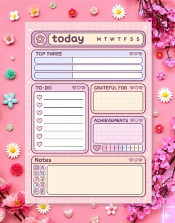 Sweet Daybook Digital Printable Planner
