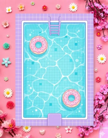 Aqua Poolside Digital Printable Planner
