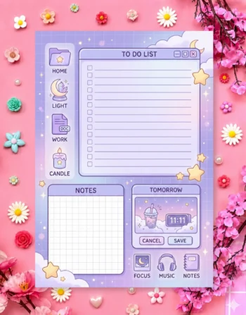 Lilac Study Hall Digital Printable Planner