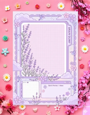 Lavender Field Notes Digital Printable Planner