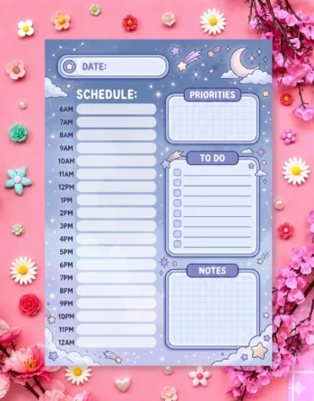 Moonlit Schedule Digital Printable Planner
