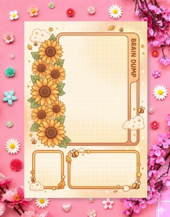 Sunflower Serenade Digital Printable Planner