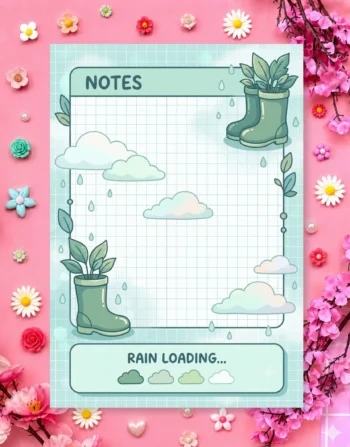 Rainy Day Loading Digital Printable Planner