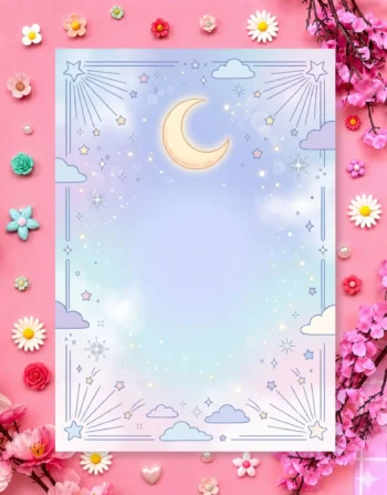 Moonlit Cloud Garden Digital Printable Planner