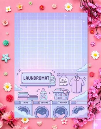 Lavender Laundromat Digital Printable Planner